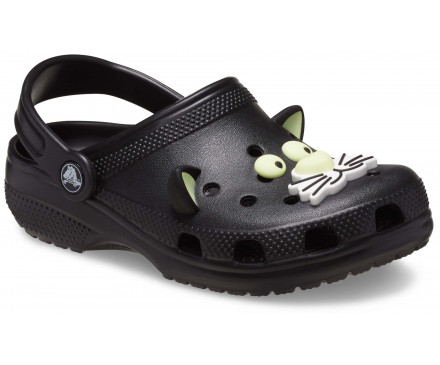 Toddler Classic Glow-In-the-Dark Black Cat Clog