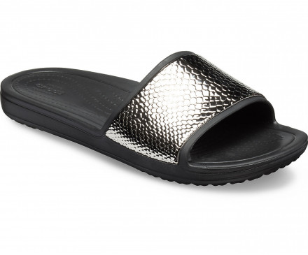 Women’s Crocs Sloane Metallic Texture Slide