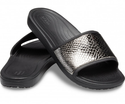 Women’s Crocs Sloane Metallic Texture Slide