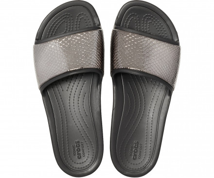 Women’s Crocs Sloane Metallic Texture Slide