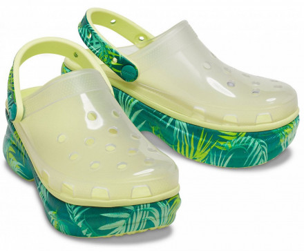 Women's Crocs Classic Bae Translucent Tropical Clog