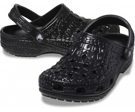 Classic Metallic Crocskin Clog