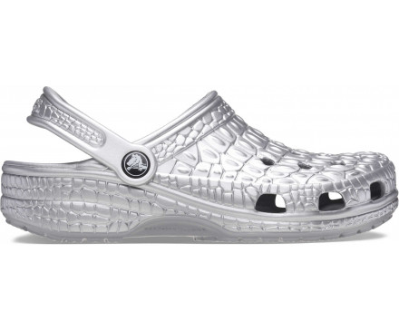 Classic Metallic Crocskin Clog