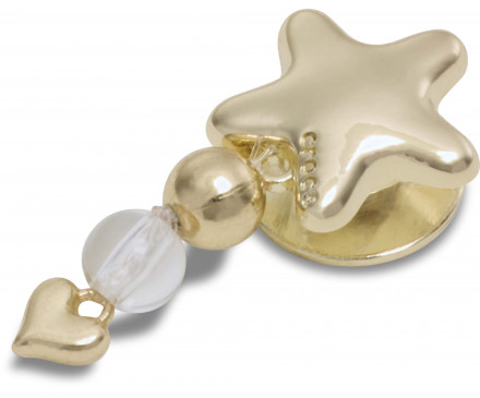 Gold Star with Heart Dangle