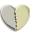 Gold and Silver Split Heart